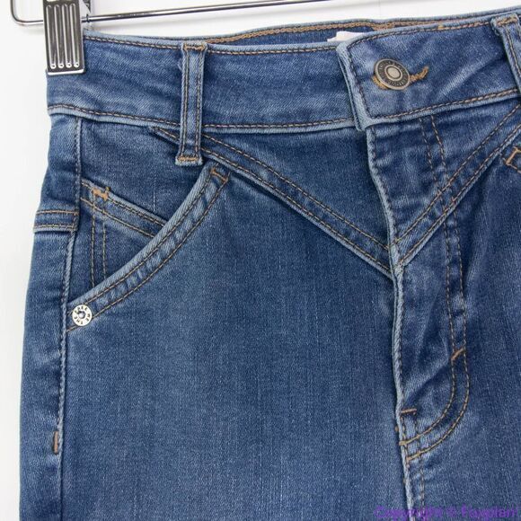NEW Free People Riley Skinny Jeans Blue Daybreak‎ Back Seam High Rise, 24 - Picture 9 of 14